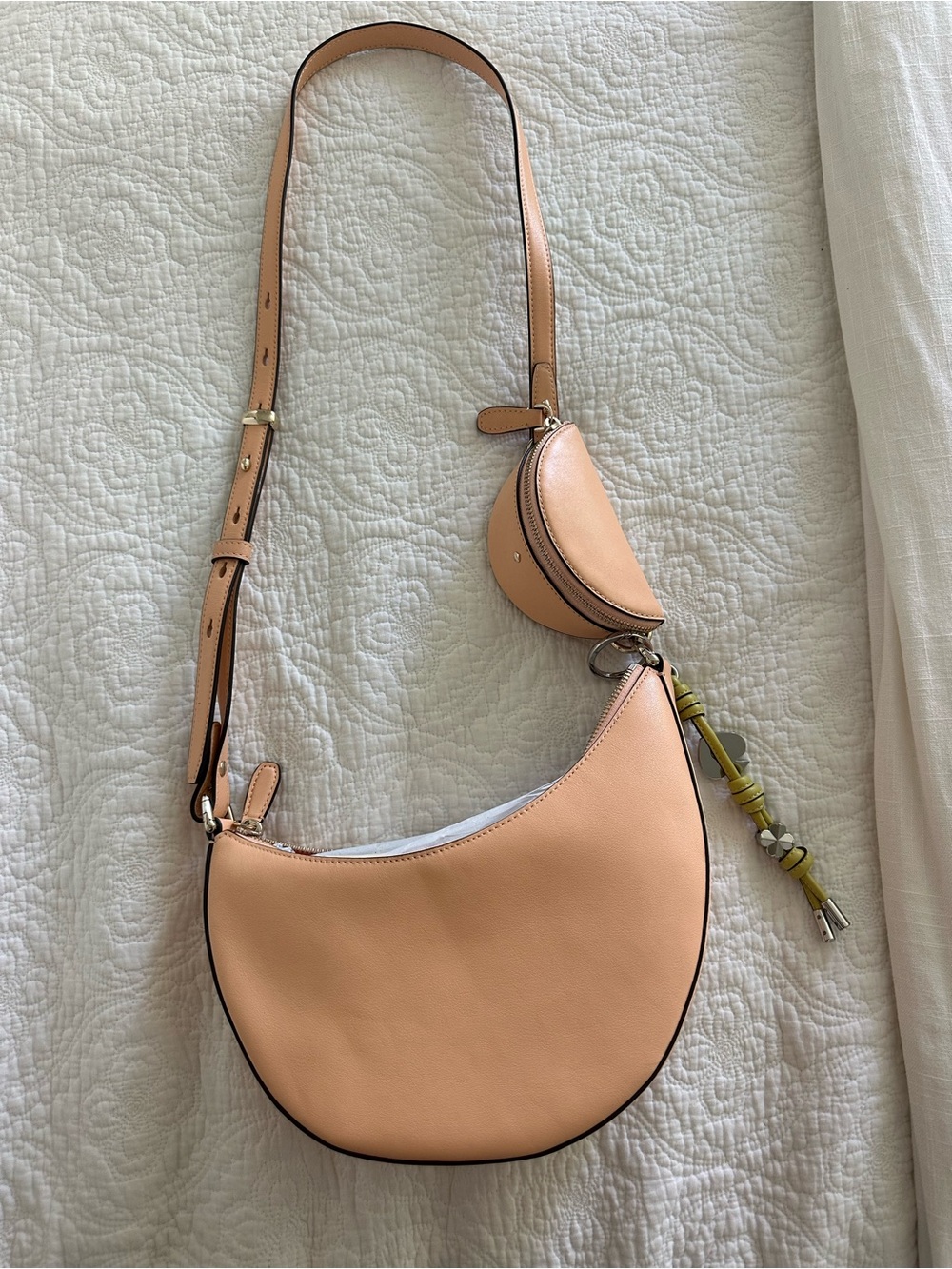 kate spade Peach Crescent Shoulder Bag with Coin Pouch